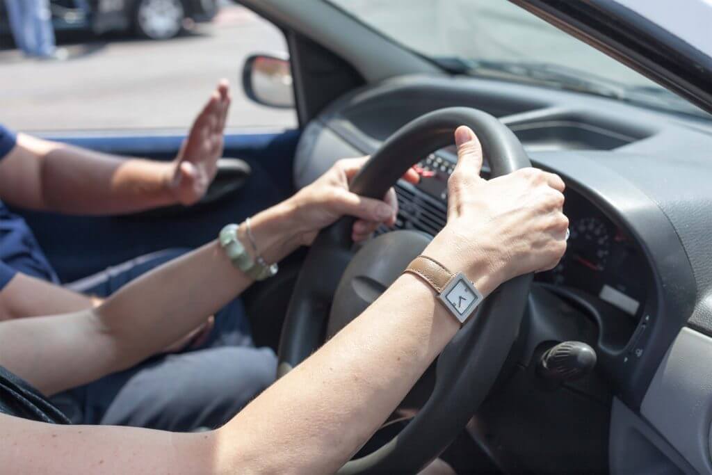 Learner driver in car with learner driver insurance own car