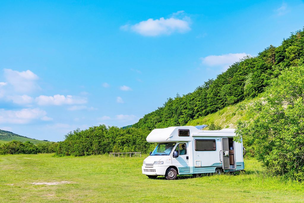 Motorhome in a field