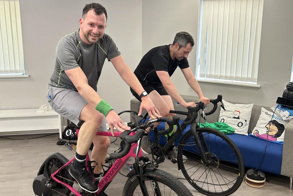 colleagues cycling