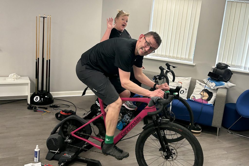 colleagues cycling